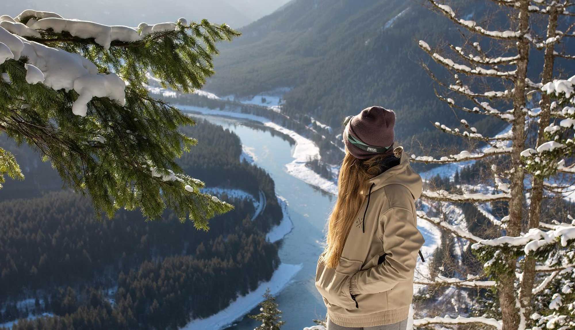 Aerial view of valley and river Spring - aerial view of river